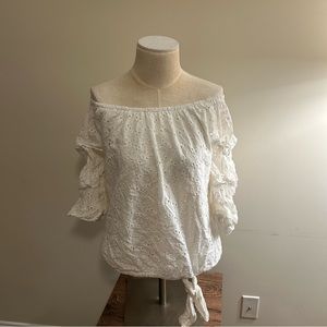 Vince Camuto off the shoulder eyelet top